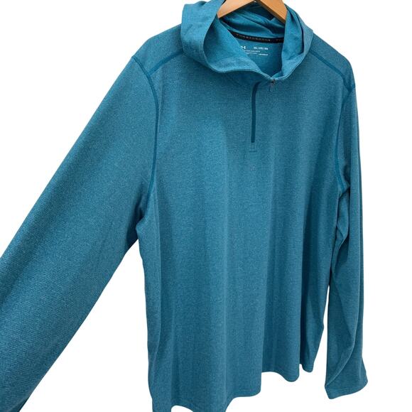 Under armour Hoodie Mens XXL Blue Pullover Long Sleeve Threadborne Lightweight - Picture 3 of 7